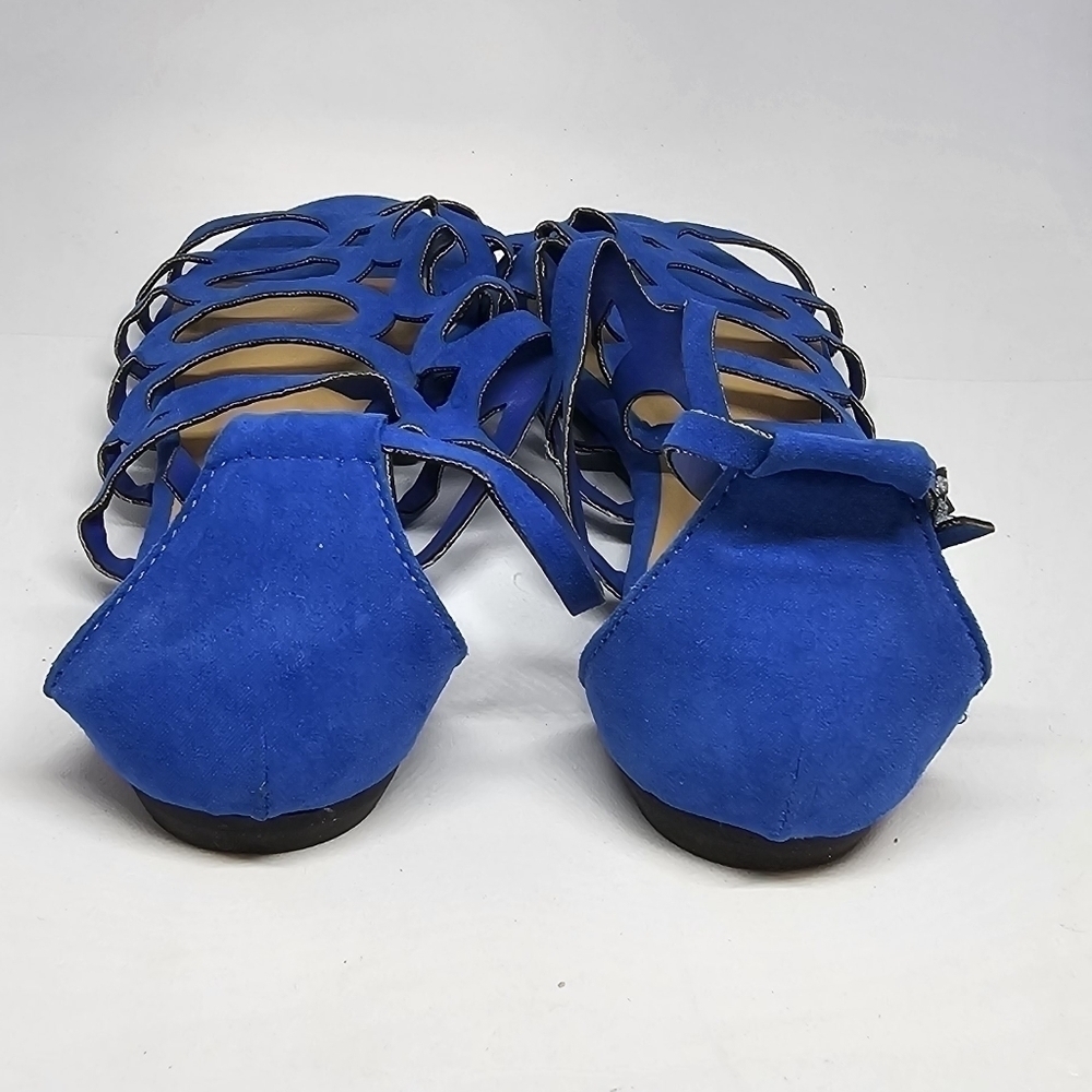 Size 7.5 | Rogue Helium Royal Blue Suede Open-Toe Sandals with Straps - Picture 2 of 5